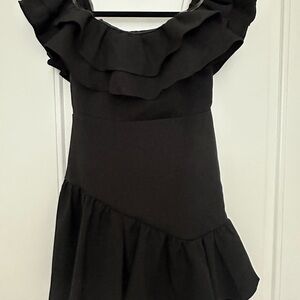 DO+BE Black Off the Shoulder Cocktail Sundress